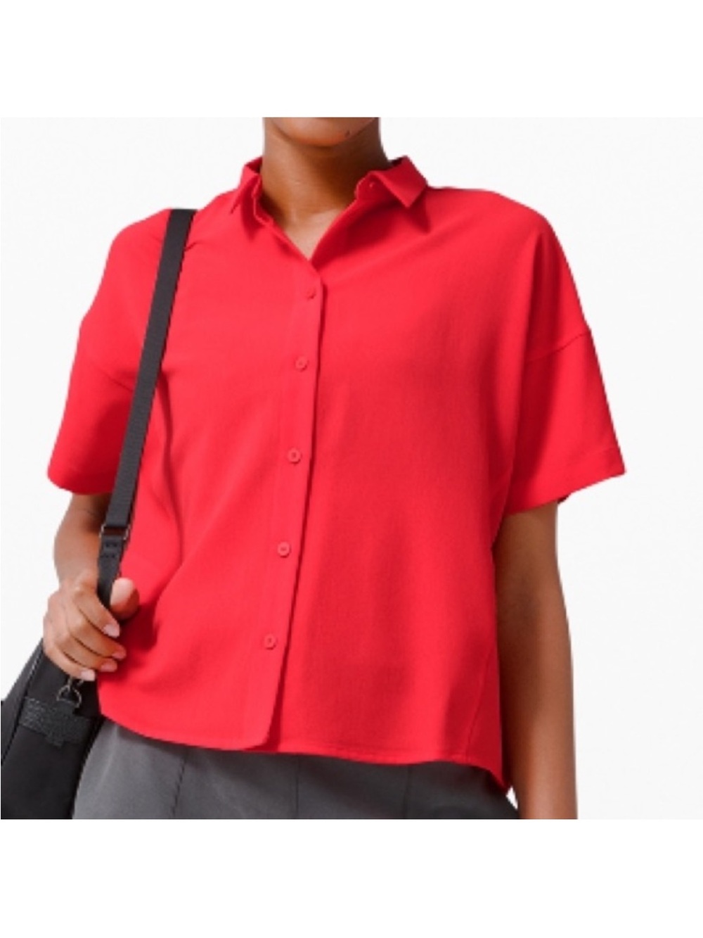 NWOT Lululemon full day ahead short sleeve shirt red